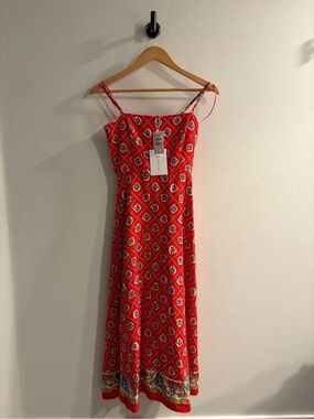 WAYF Linen Blend Midi Dress XS